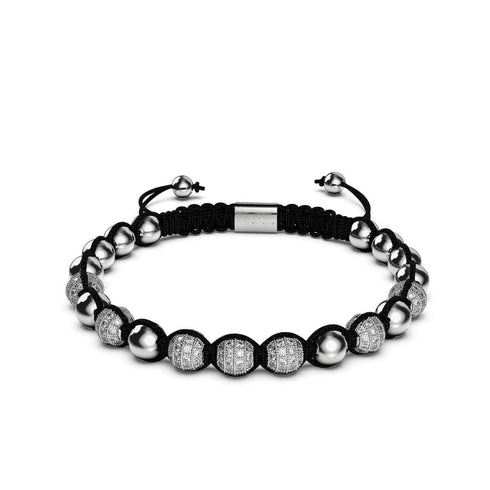Silber | Kristallpavé Kikiballa Armband | Schwarz